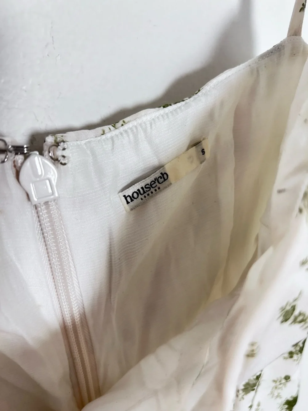 House of CB Christiana Floral Corset Mini Dress White Green Size S MSRP $225 - Picture 6 of 9